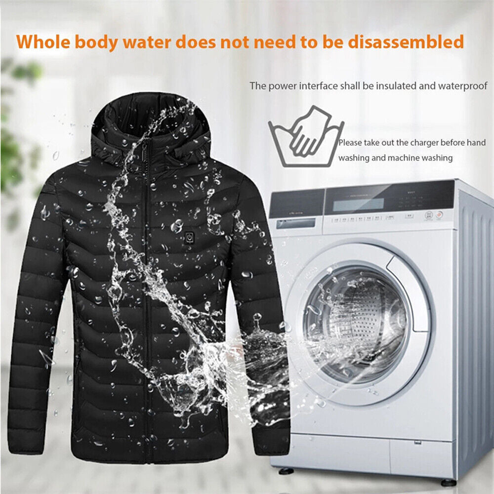 Men Women Electric Coat Heated Jacket USB Winter Warm up Heating Pad Body Warmer