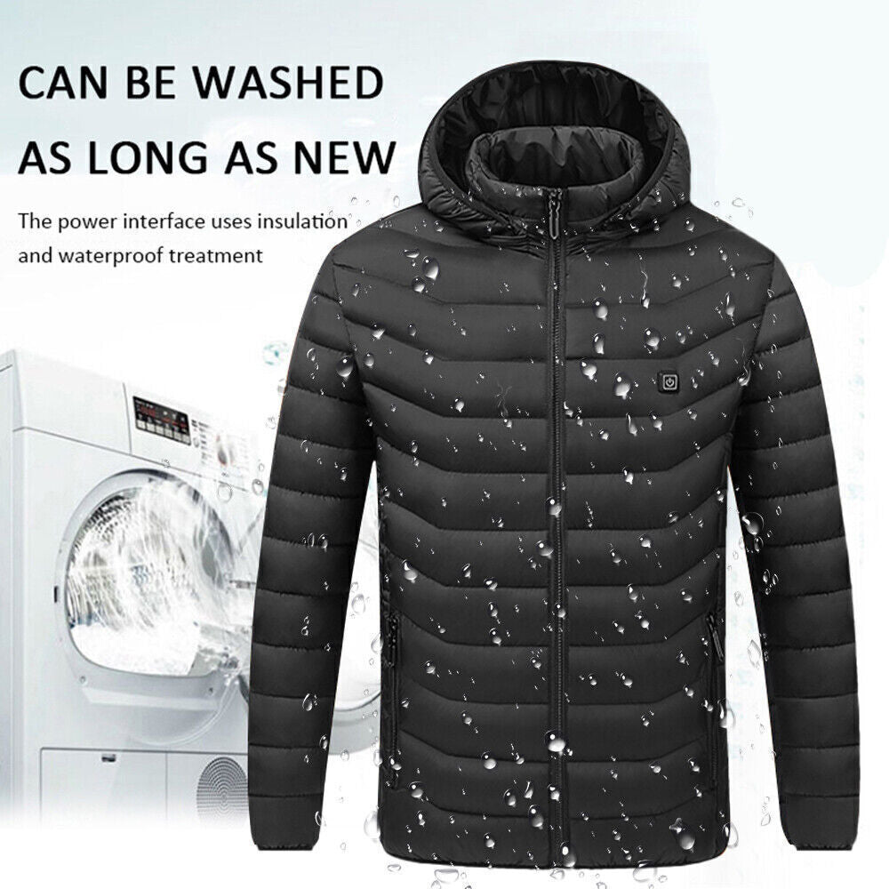 Men Women Electric Coat Heated Jacket USB Winter Warm up Heating Pad Body Warmer