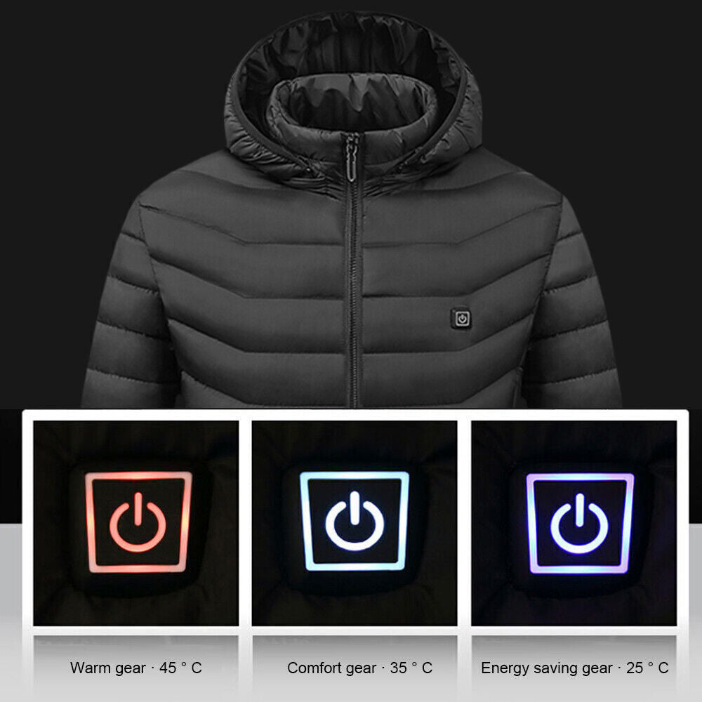 Men Women Electric Coat Heated Jacket USB Winter Warm up Heating Pad Body Warmer